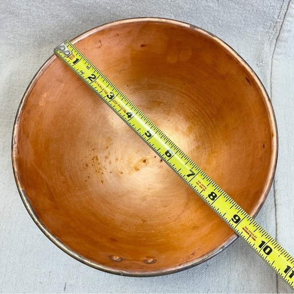 Philippe Richard Copper round bottom Mixing bowl brass ring - Picture 6 of 6